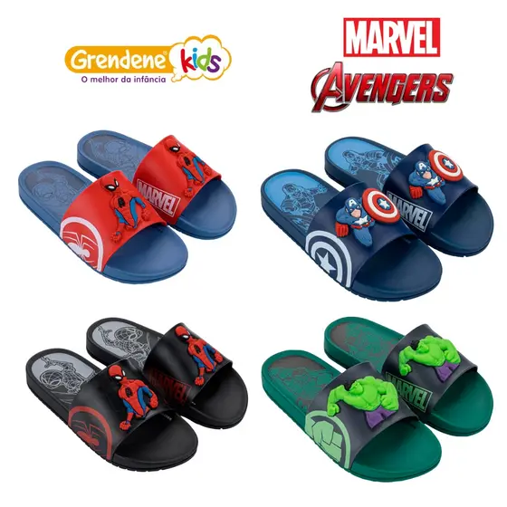 Chinelo Para Menino Slide Infantil Marvel Dash Grendene Kids