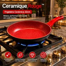 Frigideira Cerâmica Antiaderente 22cm Revestimento Premium Cabo Soft Touch Fácil Limpeza