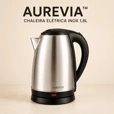 Chaleira Elétrica Inox 1,8L 1500W Aquecimento Rápido Desligamento Automático 220V