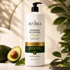 Ativador de Cachos 1 Litro Avoria Profissional com Abacate Anti Frizz Definição e Hidratação