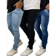 Kit calças jeans masculina Super Skinny original promoção