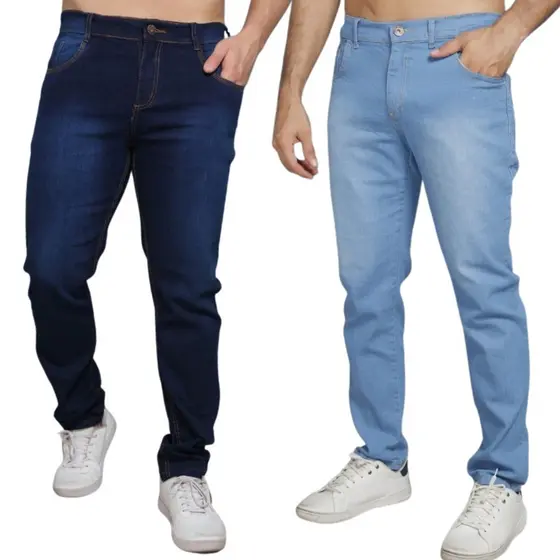 Kit Calças Jeans Masculinas Slim com Elastano – Tecido Premium NF