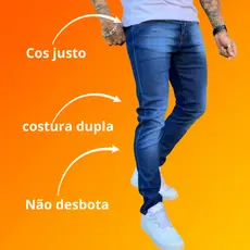 Calça masculina jeans com elastano linha premium original