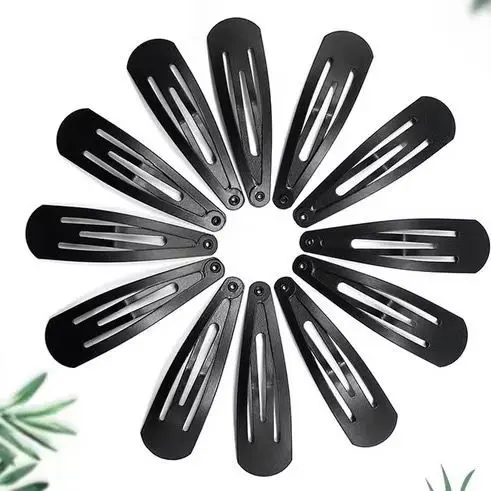 Kit 12/60 Unidades Presilha Prendedores de Cabelo TIC TAC Grampo Na COR PRETA / Envio Imediato