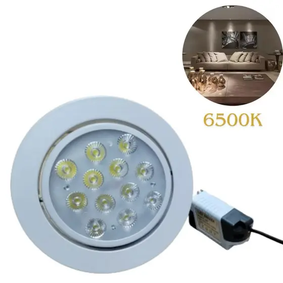 Spot De Led Direcional Embutir Teto 12w Quadrado Redondo Branco Frio Bivolt