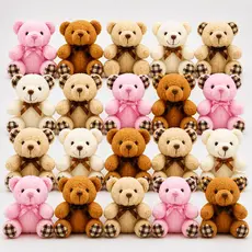 Ursinho de Pelúcia Pequeno Urso Lembrancinha Brinde para Eventos Festa Chá de Bebê Confraternização Presente Chaveiro