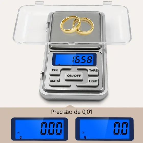 Mini Balança Digital Eletrônica De Precisão De 0.1g a 500g