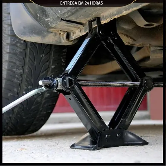 Macaco Sanfona de Carro Suporta 2 Toneladas 2000 kgs Jacaré Universal Original para Troca de Pneu