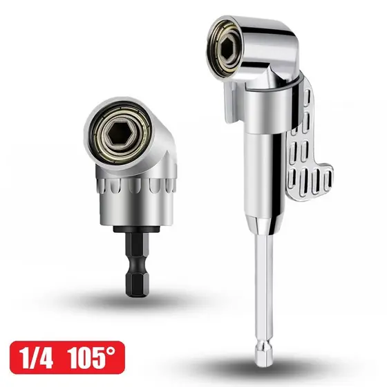 Adaptador Angular Metálico Durável - 105° e 90° Curto/Longo 130MM para Parafusadeira e Furadeira