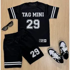 Conjunto Masculino Infantil Menino Juvenil de Verão Dry Fit Camisa + Bermuda