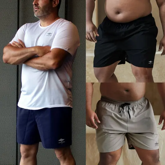 Kit 3 Shorts Masculino com Elastano Plus Size Academia Esporte Treino Bermuda Praia Básico Liso