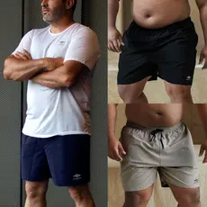 Kit 3 Shorts Masculino com Elastano Plus Size Academia Esporte Treino Bermuda Praia Básico Liso