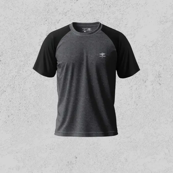 Camiseta Masculina Dry Fit Manga Curta e Raglan P ao Plus Academia Treino Proteção UV