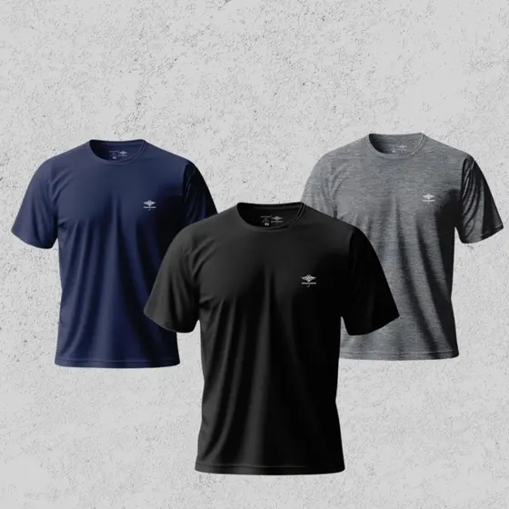 Kit 3 Camiseta Masculinas Dry Fit Manga Curta e Raglan Academia Treino Verão Proteção UV