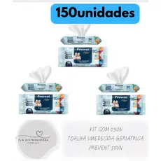 Caixa Com 150 un Toalha Umedecida  3 pacotes  Geriátrica Prevent 50un