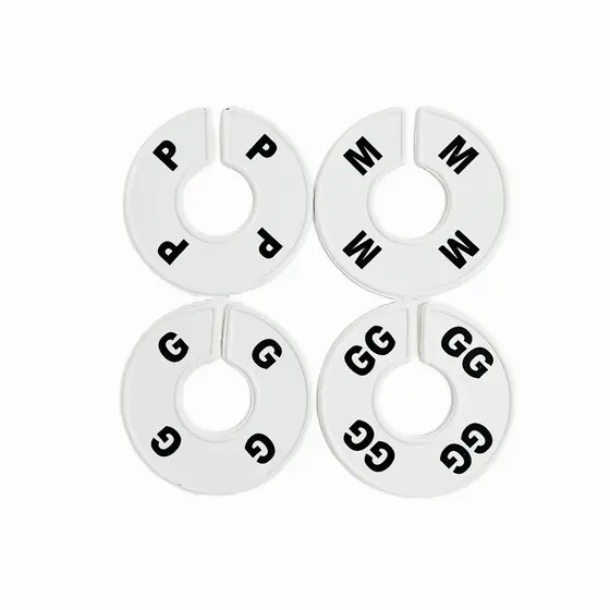 Divisor/separador de araras kit com 4 tamanhos (P, M, G, GG)