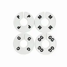Divisor/separador de araras kit com 4 tamanhos (P, M, G, GG)