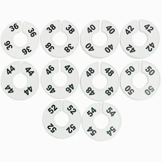 Kit divisor/separador de araras tamanhos do 36 ao 54