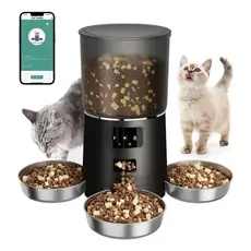 Newpet 6L Alimentador automático para 3 Gato Cão alimentador cronometrado dispensador para cães e gatos 
