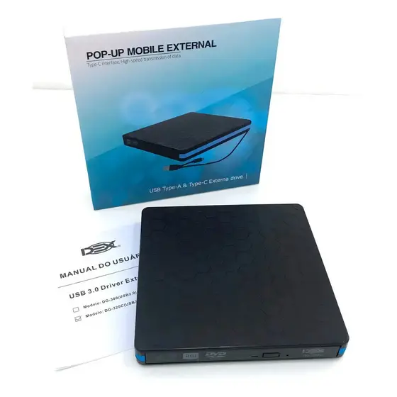 Leitor Gravador Externo Dex Usb 3.0 Cd Dvd Kp-le300