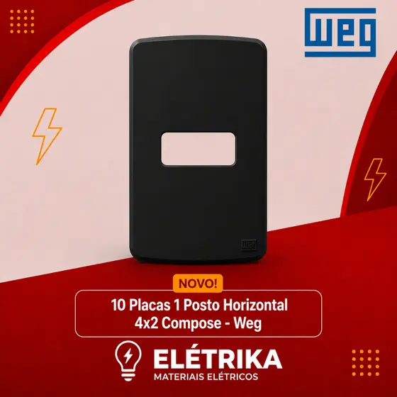 10 Placa 1 Posto Horizontal 4x2 Compose - Weg