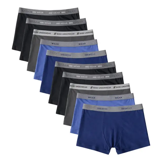 Kit Com 10 Cuecas Boxer Box De Algodão Adulto Masculinas