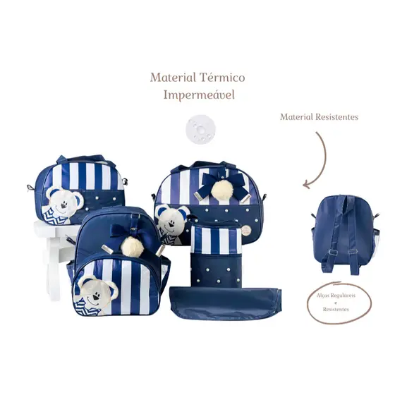 Kit Bolsa Maternidade Bebê Enxoval Personalizada Mochica Maternidade Menina Menino Ursa Saída Maternidade Bolsa Fraldas Maternidade Bolsas