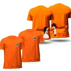 Kit Casal Camiseta Unissex Goku e Chichi 100% algodão fio 30.01 Trendbox Mania