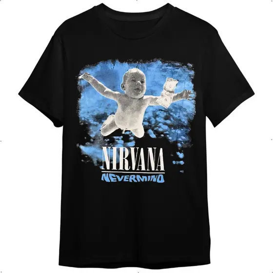 Camiseta Streetwear Nirvana Nevermind Bebê Preta De Banda Rock Masculina E Feminina    Infantil Adulto  Envio Imediato t