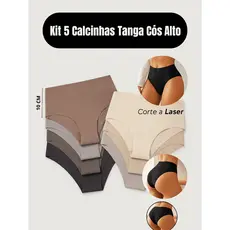 Kit de Calcinhas Cós Alto Sem Costura Corte a Laser Conforto Não Marca