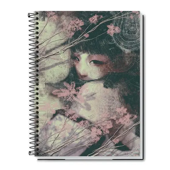 Caderno Escolar Oriental Minimalista Feminino – Designs Únicos 1,10,15 e 20 Matérias