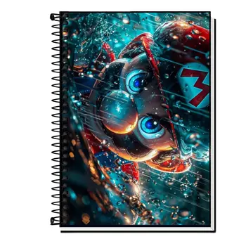 Caderno Super Mario Bros Capa Dura e Espiral 1 10 15 e 20 Matérias Escolar Universitário Gamer Resistente