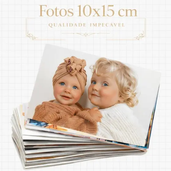 Revelação de Fotos 10x15 | Pacote com 30, 50 ou 100 Fotos – Para Álbum ou Moldura Qualidade Profissional