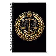 Caderno Direito & Justiça | Lei & Equilíbrio | Universitário | Capa Dura & Espiral Resistente – 1,10,15 ou 20 Matérias |