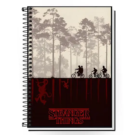 Caderno Personalizado Stranger Things Capa Dura Tamanho A4 1,10,15 e 20 Matérias | Escolar | Colegial - Final Season
