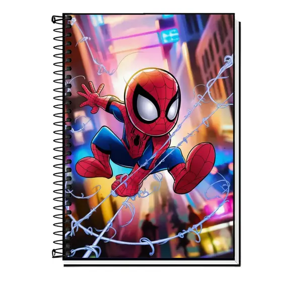 Caderno escola Homem Aranha Capa Dura Espiral Reforçado – 1,10,15,20 Matérias |