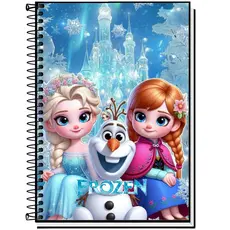 Caderno Escolar Capa Dura Frozen - 1, 10, 15 e 20 matérias universitário.