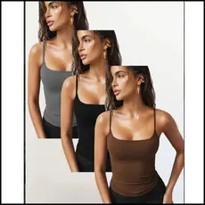 Kit 3 Regatas Femininas Básicas Moda Verão Elegante Estilosa Tendência de Alça Fina