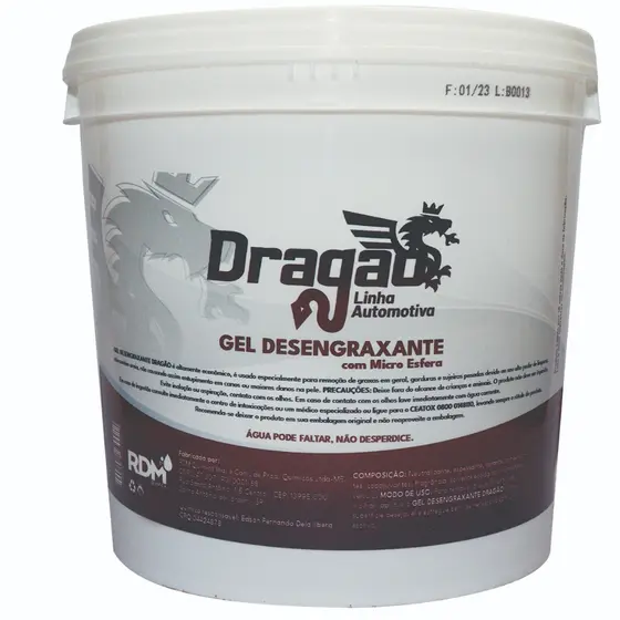 Pasta Sabão Gel Desengraxante Biodegradável Branco Dragão Para Lavar Mãos