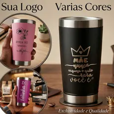 Copo Térmico Personalizado Com Seu NOME Ou LOGO Com Tampa e Abridor Valor a Parte  473ml