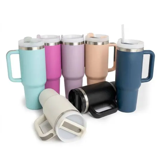Copo Garrafa Térmica Inox com Tampa e Canudo 1200ml