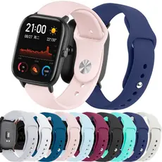 Pulseira 20 22mm Silicone Amazfit Gts 3/Bip S/Bip Lite/Gts/Gts 2/Gtr 42mm/2 Mini Smartwatch Relógio