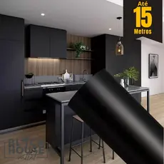 Papel Adesivo Preto 5 Metros Decorativo Adesivo Para Parede Moveis Geladeiras Eletrodoméstico paredes e objetos