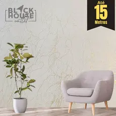 Papel de Parede Premium Mármore Fios Dourado Rolo 5m x 45cm Autocolante Sala Cozinha