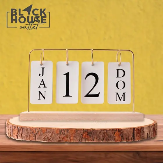 Calendário de Mesa Decorativo Permanente para Escritório Home Office