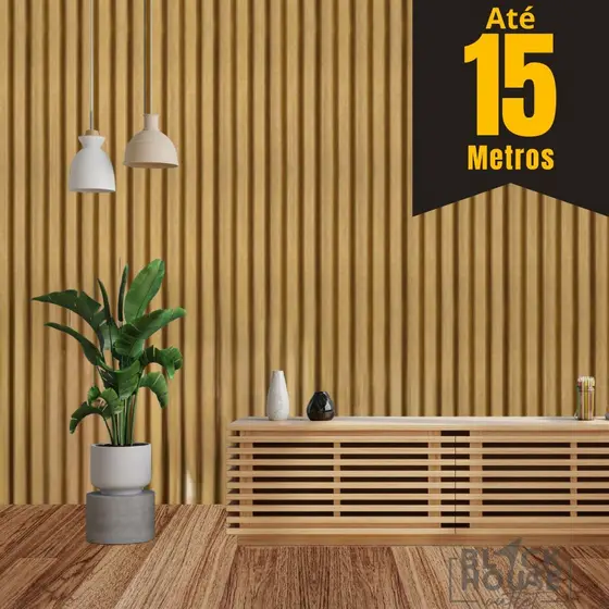 Papel de Parede Madeira Ripado CLARO Premium 5m x 45cm Adesivo Autocolante Salas e Quartos para toda a casa
