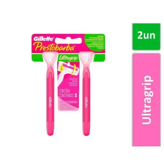 Aparelho Prestobarba Gillette Ultragrip Móvel C/2 Unidades