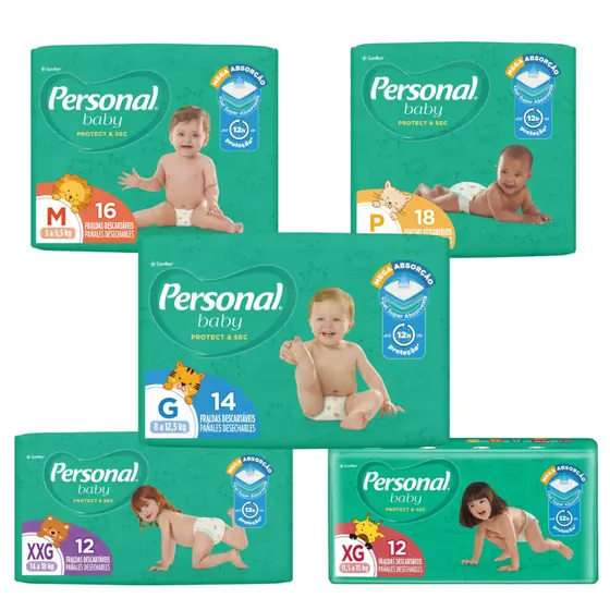 Fralda Personal Descartável Protect & Sec Vários Tamanhos P M G XG XXG(CADA UNIDADE)