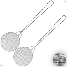 2x Escumadeira de Fritura N°16 16cm Inox para Pastel Batata Salgados Cozinha