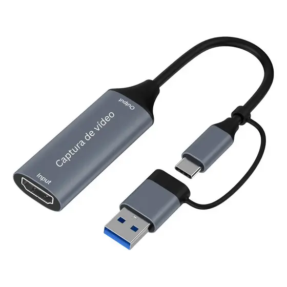 Placa Captura de Vídeo Externa HDMI 1080p USB-C Gamer FY-1158